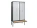 locker voor scheiding van kleding,HxBxD 2120x1200x815mm,4vak