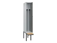 locker met bank,voor scheiding van kleding,HxBxD 2120x300x815mm,1vak