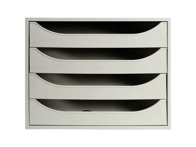 Exacompta - Réf. 229606D - Module économique à tiroirs ECOBOX - Caisson individuel à 5 tiroirs pour document A4 et A4 - Certifié Ange Bleu - Dimensions 34,8 x 28,4 x 29 cm - Coloris gris