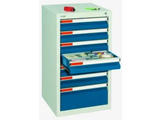 ladekast HxBxD 900x500x500mm 7laden vergrendeling RAL7035 RAL5010 - 2