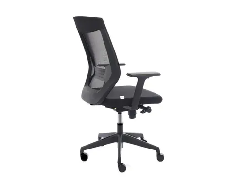 Bureaustoel,Synchroonmech.,M. Armleuningen,Zitting Schuimstof Zwart