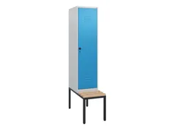 locker met bank,HxBxD 1950x400x815mm,1vak,vak B 400mm,draaigrendel