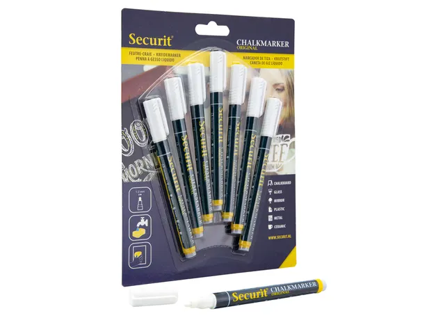 Krijtstift Securit Sma-100 Rond 1-2mm Wit 7 Stuks