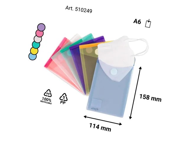 Enveloptas Djois Color Collection A6 verticaal assorti