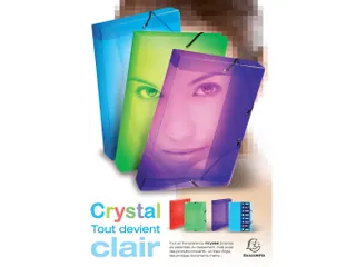 Elastomap 3 kleppen polypropyleen 5/10de Crystal Colours A4 Assorti - 9