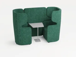 Zitgroep 2Fauteuils Tafel Geluidabsorberend Turkoois 1320x2200x860mm - 1