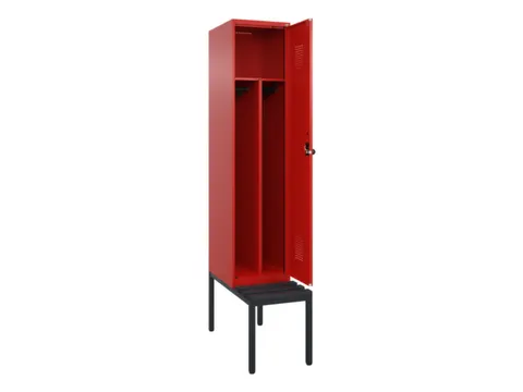 locker met bank,voor scheiding van kleding,HxBxD 2120x400x815mm,1vak