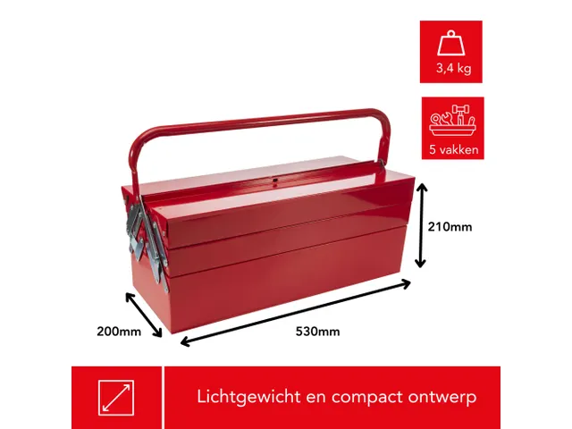 Verdeelkoffer 530x200x200mm 21.2 Liter