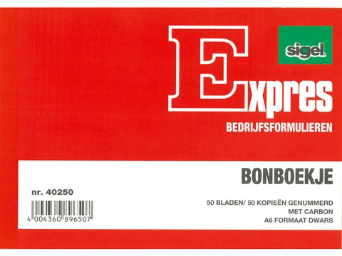 Bonboekje Sigel Expres A6 met carbon blok a 2x50 blad