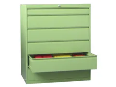 ladekast HxBxD 1200x1023x600mm 6laden slot RAL7035 front RAL5012