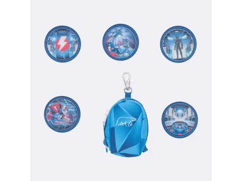 Mini tas Beckmann Blue Lightning incl. 5 buttons