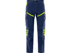 Fristads 2653 POLY broek, marineblauw/fluo geel, maat C62, per stuk