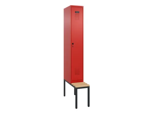 locker met bank,voor scheiding van kleding,HxBxD 2120x300x815mm,1vak