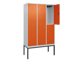 dubbeldekse locker,HxBxD 2120x1200x500mm,3x2vak.,vak B 400mm,cil.-slot - 2