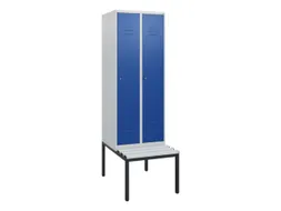 locker met bank,HxBxD 1950x600x815mm,2vak,vak B 300mm,cil.-slot