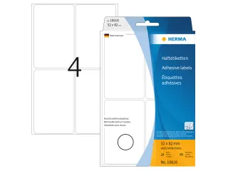 HERMA 10618 Verwijderbare universele etiketten 52x82mm Wit 96 stuks - 1