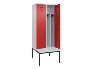 locker met bank,voor scheiding van kleding,HxBxD 2120x800x815mm,2vak - 1