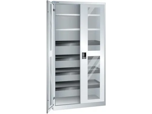vitrinekast HxBxD 1950x1000x580mm 6xStalen bodem RAL7035