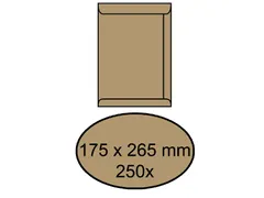 Envelop Akte 175x265mm Zelfklevend 90gr Bruin