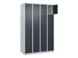 lockerkast,HxBxD 1850x1200x500mm,4x5vakken,vak B 300mm,cil.-slot