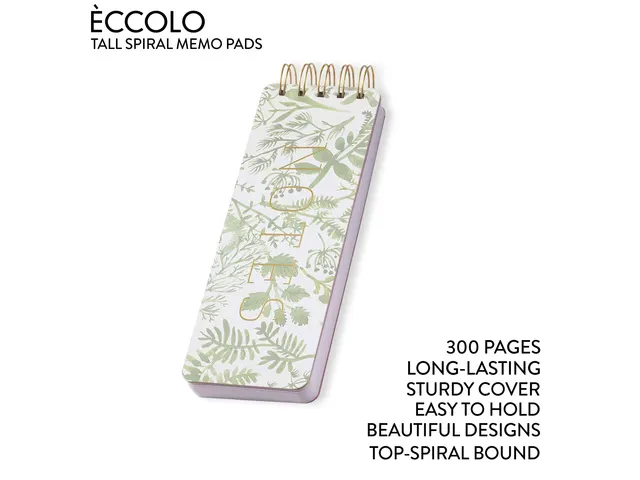 Bloc-notes Èccolo spirale Botanical ligne env.8x23cm 100g 150 pages