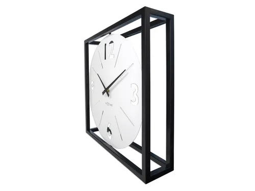Tafel/wandklok NeXtime Time Frame 40x40cm wit metaal