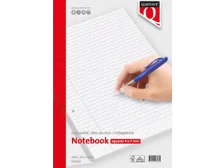 Cursusblok Quantore A4 ruit 4x8 commerciaal met kantlijn - 1