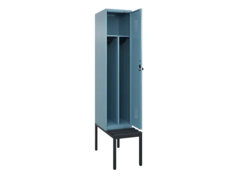 locker met bank,voor scheiding van kleding,HxBxD 2120x400x815mm,1vak