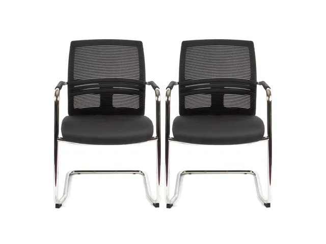 Bezoekersstoel EN1335 Linea Omnia 02 zwart/zwart set van 2 stuks