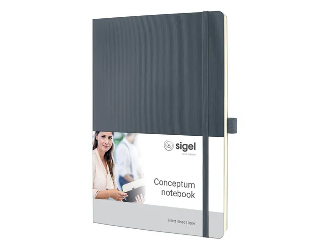 Carnet de note Sigel Conceptum Pure softcover A4 gris foncé linié