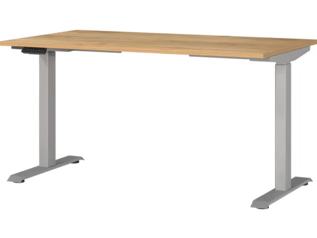 Elektrisch ihv bureau,HxBxD 720-1200x1400x800mm,blad Navarra-eiken