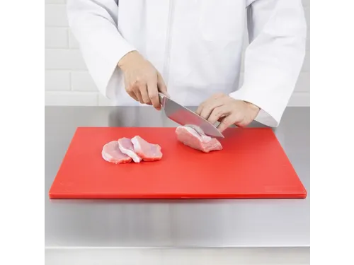 Hygiplas Snijplank glad LDPE 45x30x1cm Rood