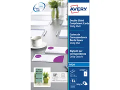 correspondentiekaart Avery 210x99mm wit 260gr 25 vel