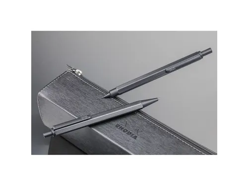 Rhodia scRipt zeshoekige balpen 0.7mm Aluminium Titanium Zwart