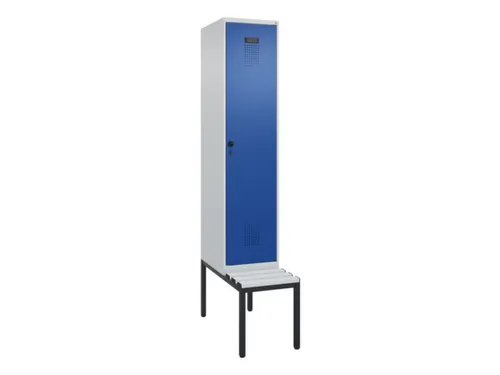 locker met bank,HxBxD 2120x400x815mm,1vak,vak B 400mm,draaigrendel