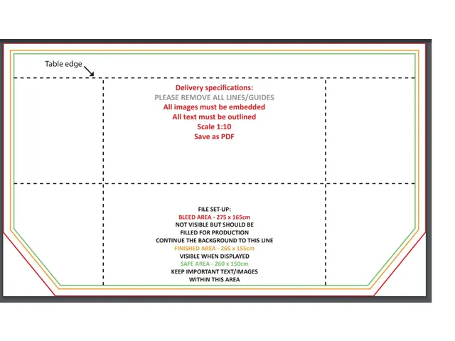 Tafelkleed Economy Square 265x155 cm met eigen opdruk