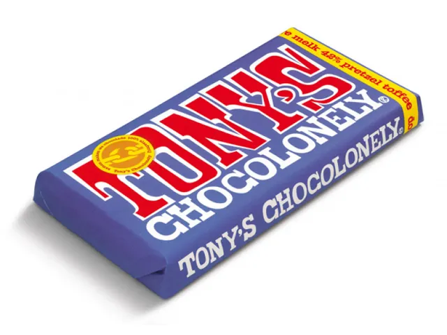 Chocolade Tony's Chocolonely reep 180gr donker melk pretzel toffee