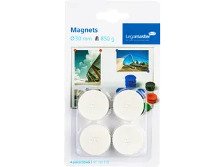 Magneet Legamaster 30mm 850gr wit 4 stuks - 2