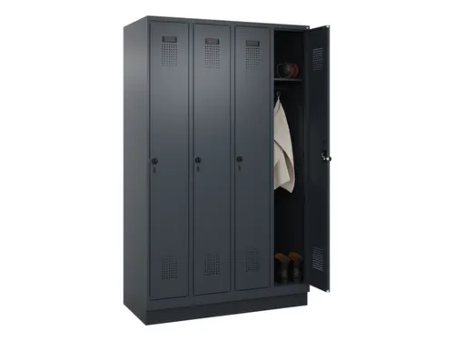 locker,HxBxD 1950x1200x500mm,4vak,vak B 300mm,draaigrendel,sokkel