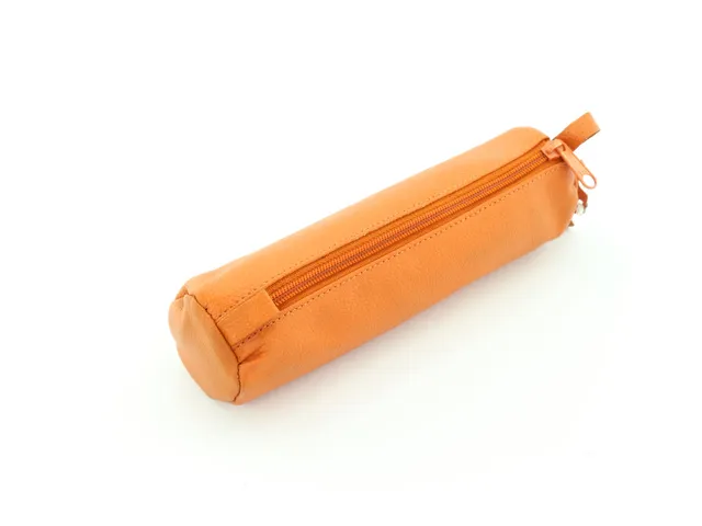 Pennenetui Alassio echt leer oranje