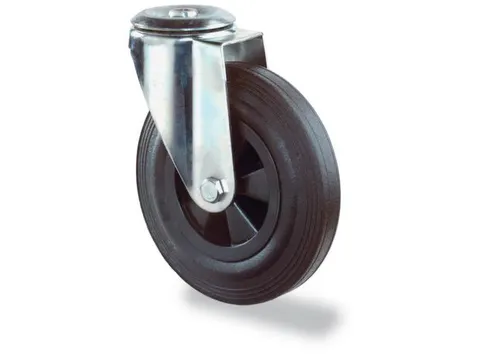 zwenkwiel,draagverm. 70kg,massief rubber-banden,ØxB 100x30mm,glijlage