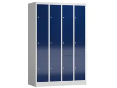 Lockerkast 1800x1185x500mm 4x3 vakken cilinderslot, sokkel, RAL5010