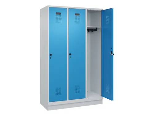 locker,HxBxD 1950x1200x500mm,3vak,vak B 400mm,draaigrendel,sokkel