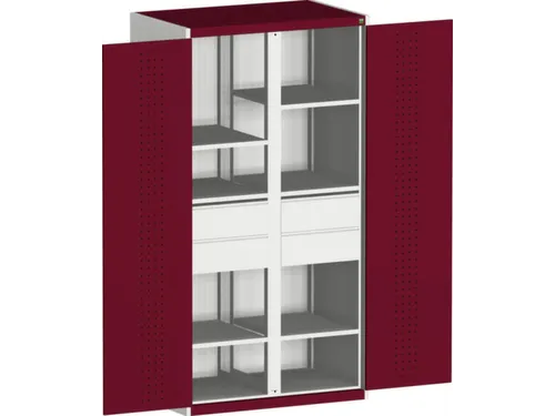 kast met geperforeerde platen,HxBxD 2000x1050x650mm,2xStalen bodem
