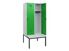 locker met bank,HxBxD 1950x800x815mm,2vak,vak B 400mm,draaigrendel