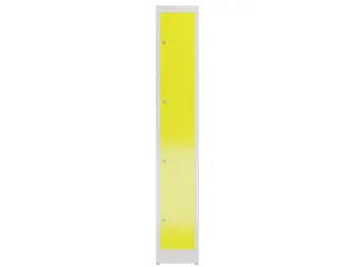 Lockerkast 1800x310x500mm 1x4 vakken cilinderslot, sokkel, RAL1018 - 2