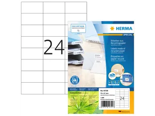 HERMA 10729 Etiketten gerecycled papier A4 70x37mm Wit 1920 stuks - 1