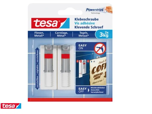 Vis adhésive Tesa Carrelage et métal réglable 3kg