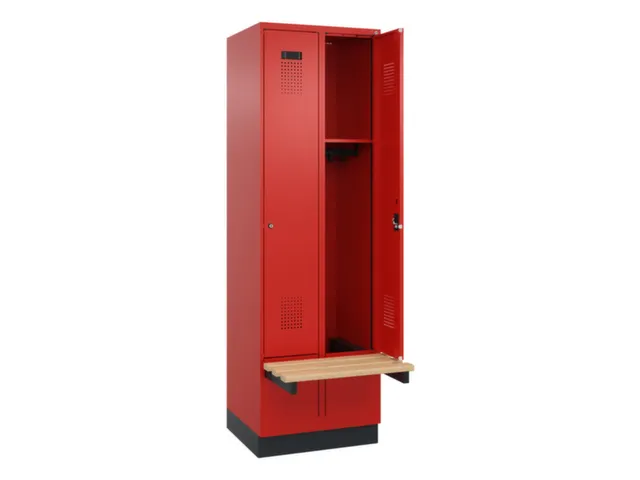 locker met bank,HxBxD 1950x600x815mm,2vak,vak B 300mm,cilinderslot
