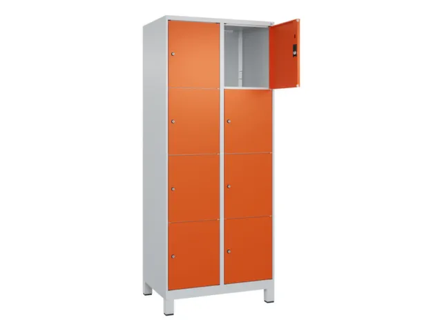 lockerkast,HxBxD 1950x800x500mm,2x4vakken,vak B 400mm,cil.-slot,voeten